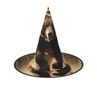 DUWAA Bear Running3 Print Witch Hat, Wizard Hat Cosplay Accessories For Halloween Costume Party Masquerade Carnivals-3pcs