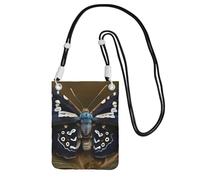 DUWAA Beautiful Moth Wings Print Small Crossbody Bags For Women Trendy, Phone Purse With Adjustable Strap,For Hiking Travel, Black, One Size
