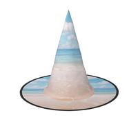 DUWAA Beautiful View Of The Sea Print Witch Hat, Wizard Hat Cosplay Accessories For Halloween Costume Party Masquerade Carnivals-3pcs