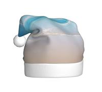 DUWAA Beautiful View Of The Sea2 Print Soft Plush Santa Hat Adult, Xmas Party Hat With Pom,For Christmas New Year Festive Party