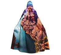 DUWAA Beauty Grand Canyon print Cloak With Hood Unisex Medieval Cloak Wizard Robe Renaissance Cape Halloween Costume Cosplay
