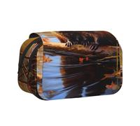 DUWAA beaver working3 print Pen Pencil Case with Zipper Clear Makeup Color Pouch Cosmetics Bag Multi-Purpose Stationary Bag