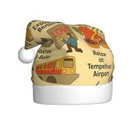 DUWAA Berlin See Travel Guide Print Soft Plush Christmas Party Hats, Holiday Hat, Gorros De Navidad Adultos, For New Year Festive