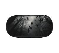 DUWAA Black Crow1 print Functional Stationery Pouch Portable Pencil Bags Pencil case, Lightweight Pencil Pouch