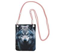 DUWAA Blue Eyes Wolf1 Print Small Crossbody Bags For Women Trendy, Phone Purse With Adjustable Strap,For Hiking Travel, Pink, One Size