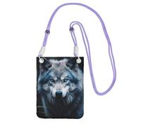DUWAA Blue Eyes Wolf1 Print Small Crossbody Bags For Women Trendy, Phone Purse With Adjustable Strap,For Hiking Travel, Purple, One Size