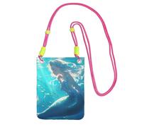DUWAA Blue Mermaid3 Print Crossbody Bag For Women, Shoulder Bag Purse, Travel Sport Mini Phone Bag, Phone Wallet, Fuchusia, One Size