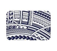 DUWAA Blue Polynesian Maori Tribal Pattern Print 60 X 40cm Door Mat Easy To Clean, Beautiful Color For Outdoor And Indoor Use Home Decor
