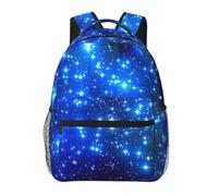 DUWAA Blue Shining Stars Print Camping Backpack Gym Backpack With Adjustable Shoulder Straps Sturdy Work Bag Laptop Rucksack