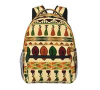 DUWAA Bohemia Style Traditional African Pattern Print Camping Backpack Gym Backpack With Adjustable Shoulder Straps Sturdy Work Bag Laptop Rucksack