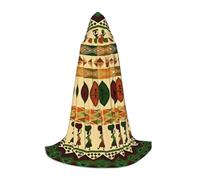 DUWAA Bohemia Style Traditional African Pattern Print Halloween Hooded Cloak Cape Medieval Style For Christmas Party, Cosplay Masquerade Costumes