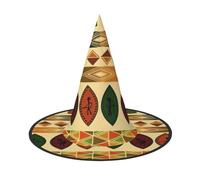 DUWAA Bohemia Style Traditional African Pattern Print Print Halloween Hanging Witch Hats Costume Accessories, Decorations For Home, Yard, Porch-3pcs
