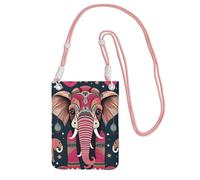 DUWAA Bohemian Elephant Pattern Print Crossbody Bag For Women, Shoulder Bag Purse, Travel Sport Mini Phone Bag, Phone Wallet, Pink, One Size