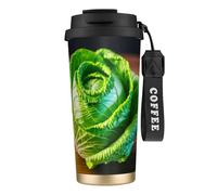 DUWAA Bright Cabbage Print Stainless Steel Insulated Travel Coffee Mug, Camping Mug,Coffee Tumbler For Men Women