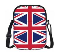 DUWAA British Flag Print Adjustable Strap Oxford Sling Bag, Small Water-Resistant Crossbody Purse For Travel