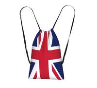 DUWAA British Flag Print Drawstring Backpack Foldable String Bag Cinch Bag Beach Bag Travel Backpack Anti Tear Gym Bag