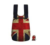 DUWAA British Flag Print Foldable Hiking Shoulder Bags, Travel Lightweight Packable Daypack Backpack 10kg For Women Men
