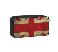 DUWAA British Flag Print Large Capacity Zipper Pencil Case for School Office College, Big Capacity Pencil Bag Holder Adult