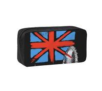 DUWAA British Flag with London Land Print Large Capacity Pencil Case Pencil Pouch with Zipper Portable Pen Case for Office Travel Makeup