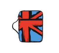 DUWAA British Flag with London Land Print Multi Functional Bible Bag Cosmetic Bags with Handle Waterproof Pencil Case with Compartments
