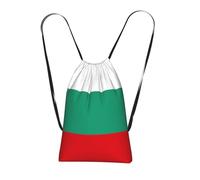 DUWAA Bulgarian Flag Print Drawstring Backpack Foldable String Bag Cinch Bag Beach Bag Travel Backpack Anti Tear Gym Bag