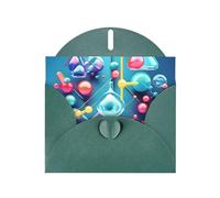 DUWAA Business Abstract Science Chemistry Illustration 3D print Greeting Cards for Clients and Customers Adult Employees Holiday Greeting, 4" x 6 "