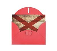 DUWAA Business Alabama State Flag on Old Wood Grain Postcard print Greeting Cards for Clients and Customers Adult Employees Holiday Greeting, 4" x 6 "