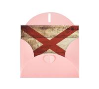 DUWAA Business Alabama State Flag on Old Wood Grain Postcard print Greeting Cards for Clients and Customers Adult Employees Holiday Greeting, 4" x 6 "