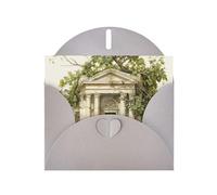 DUWAA Business Antique Building with Roman Olive Branch and Greek print Greeting Cards for Clients and Customers Adult Employees Holiday Greeting, 4" x 6 "