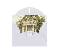 DUWAA Business Antique Building with Roman Olive Branch and Greek print Greeting Cards for Clients and Customers Adult Employees Holiday Greeting, 4" x 6 "