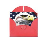 DUWAA Business Bald Eagle Flag print Greeting Cards for Clients and Customers Adult Employees Holiday Greeting, 4" x 6 "