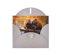 DUWAA Business beaver working3 print Greeting Cards for Clients and Customers Adult Employees Holiday Greeting, 4" x 6 "