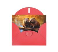 DUWAA Business beaver working3 print Greeting Cards for Clients and Customers Adult Employees Holiday Greeting, 4" x 6 "