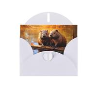 DUWAA Business beaver working3 print Greeting Cards for Clients and Customers Adult Employees Holiday Greeting, 4" x 6 "