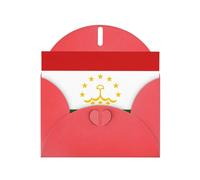 DUWAA Business Flag of Tajikistan print Greeting Cards for Clients and Customers Adult Employees Holiday Greeting, 4" x 6 "
