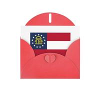 DUWAA Business Georgia State Flag print Greeting Cards for Clients and Customers Adult Employees Holiday Greeting, 4" x 6 "