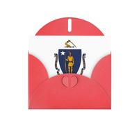 DUWAA Business Massachusetts State Flag print Greeting Cards for Clients and Customers Adult Employees Holiday Greeting, 4" x 6 "