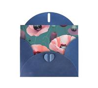 DUWAA Business Pastel Poppies print Greeting Cards for Clients and Customers Adult Employees Holiday Greeting, 4" x 6 "