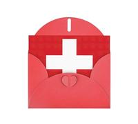DUWAA Business Swiss Flag print Greeting Cards for Clients and Customers Adult Employees Holiday Greeting, 4" x 6 "