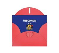 DUWAA Business Wisconsin State Flag print Greeting Cards for Clients and Customers Adult Employees Holiday Greeting, 4" x 6 "