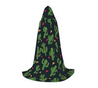 DUWAA Cactus Art Print Medieval Cloak Wizard Robe Cloak With Hood Renaissance Cape Halloween Costume Cosplay Prop