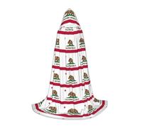 DUWAA California State Flag Print Halloween Costume Clothes Halloween Medieval Costume Cape For Women Men Renaissance Hooded Cloak