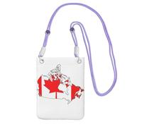 DUWAA Canadian Flag Map Print Crossbody Bag For Women, Shoulder Bag Purse, Travel Sport Mini Phone Bag, Phone Wallet, Purple, One Size