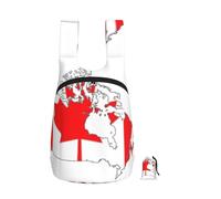 DUWAA Canadian Flag Map Print Packable Backpack 16l Gym Backpack Portable Storage Carry On Backpack Travel Bag For Men Women