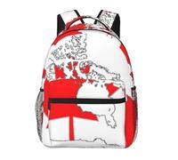 DUWAA Canadian Flag Map Print Rucksack Bag For Men Women High-Capacity Vacuum Backpack Multi-Layer Design Travel Backpack