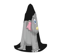DUWAA Cartoon Elephant Print Halloween Costume Clothes Halloween Medieval Costume Cape For Women Men Renaissance Hooded Cloak