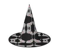 DUWAA Cartoon Elephant Print Witch Hat Witches Hats Halloween Women Adult Wizard Men Costume Cosplay Party Accessory-1pcs