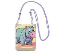 DUWAA Cartoon Hippo Print Small Crossbody Bags For Women Trendy, Phone Purse With Adjustable Strap,For Hiking Travel, Purple, One Size