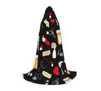 DUWAA Cartoon Medicine Pattern Print Halloween Hooded Cloak Cape Medieval Style For Christmas Party, Cosplay Masquerade Costumes