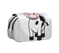 DUWAA Cartoon Milk Cow print Pen Pencil Case with Zipper Clear Makeup Color Pouch Cosmetics Bag Multi-Purpose Stationary Bag, Black, One Size, Morden